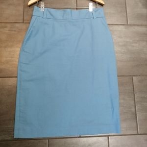 Banana Republic blue cotton pencil skirt